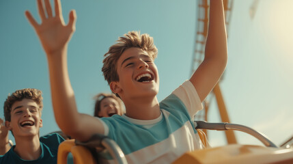 Upbeat summer adventure experience the thrills of roller coasters