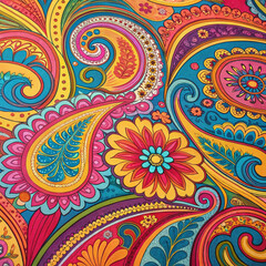 seamless pattern with flowers, wallpaper Psychedelic pattern