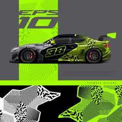 Car wrap decal design concept. Abstract grunge background for wrap vehicles, race cars, cargo vans, pickup trucks and livery.