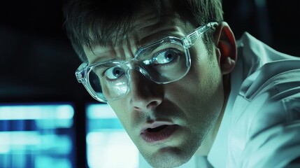 Professional in Glasses Reviewing Malware Detection Software