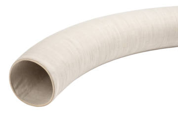 Beige flexible pipe section isolated with transparent background