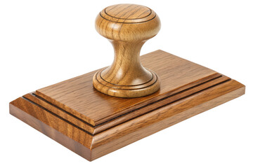 Wooden stamp with a knob isolated with transparent background