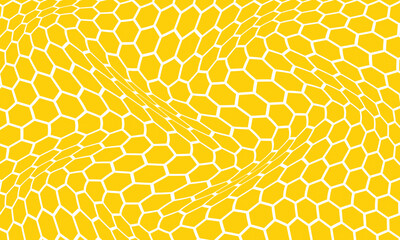 abstract trendy yellow hexagon wave pattern perfect for background.