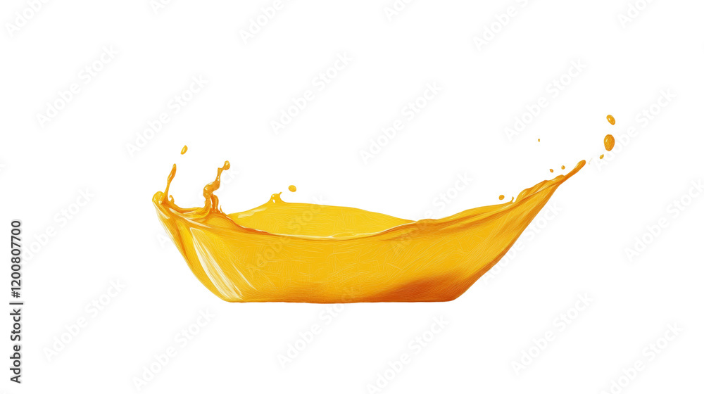 Aufkleber a dynamic splash of orange juice against a black background showcasing its texture and vibrancy.