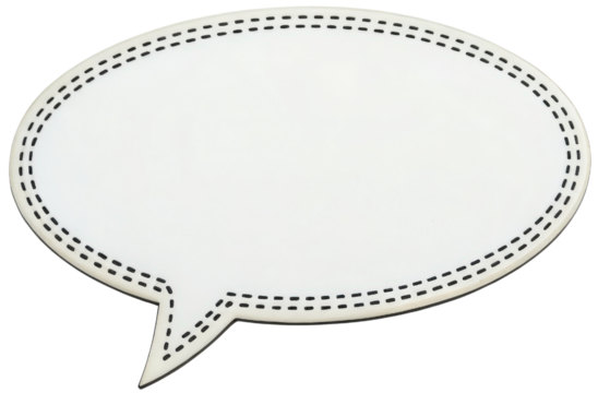 White oval speech bubble isolated with transparent background