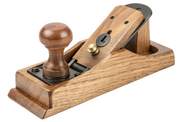 Wooden hand plane isolated with transparent background