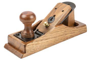 Wooden hand plane isolated with transparent background