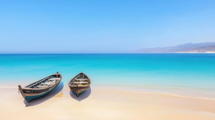 Two Boats on a Sandy Beach