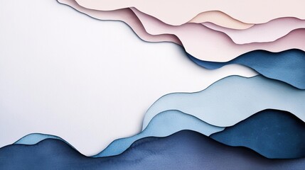 Obraz premium Distressed watercolor concept. Layered paper textures in soft pastel colors creating an abstract landscape effect.