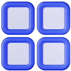 Menu Apps button 3d icon