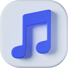 music icon blue 3D Icon