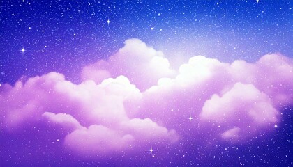 Sugar cotton purple clouds vector design background. 
