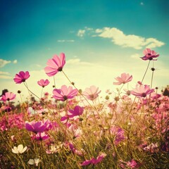 Beautiful morning of cosmos flower are blooming on white background