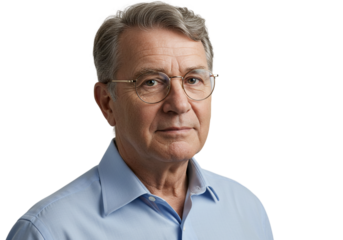 Serious Senior Man Portrait Studio Shot Professional face male gray hair model adult older human    