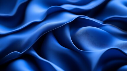 Obraz premium Abstract Blue Fabric Draped Softly Waves