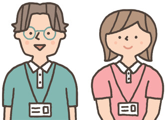 正面を向く介護職員