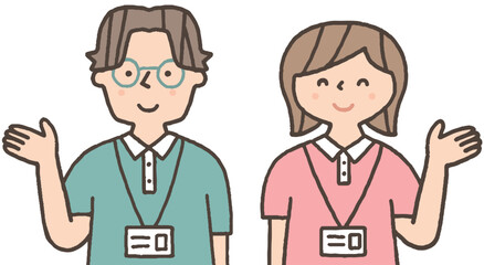 案内をする介護職員
