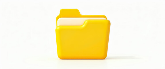 bright yellow folder with a creamy white inner section against a white backdrop