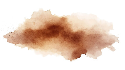 Watercolor brown stain, PNG background