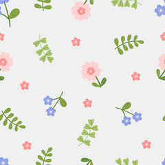 seamless floral pattern. Idea for fabric, tablecloth pattern, wrapping paper, gift paper. Print Ditsy. Motives are scattered randomly.pink flower pattern background. cute floral pattern