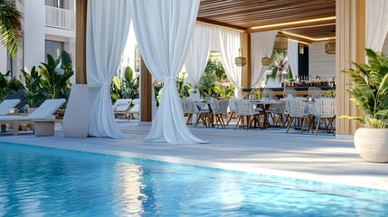 luxury poolside restaurant & bar design - relaxation & wellness