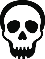 Skull Silhouette Vector: Minimalist Illustration for Gothic and Halloween Themes
