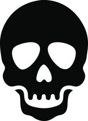 Skull Silhouette Vector: Minimalist Illustration for Gothic and Halloween Themes
