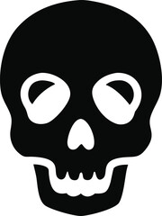 Black Skull Icon Vector: Perfect for Danger and Horror Designs
