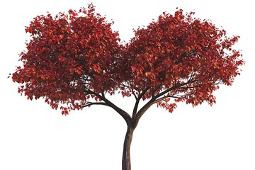 Vibrant Autumn Tree with Deep Red Foliage