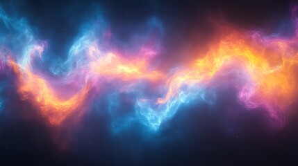 Abstract Cosmic Nebula Swirling Colors And Light