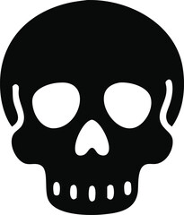Black Skull Icon Vector: Perfect for Danger and Horror Designs

