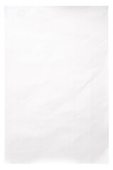 Blank vertical, white paper sheet isolated on transparent background