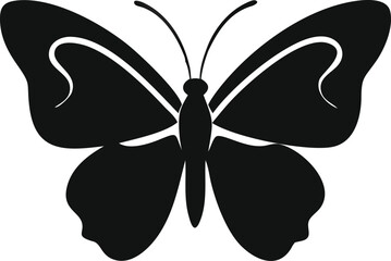 Black Butterfly Icon Vector: Perfect for Nature and Wildlife Themes
