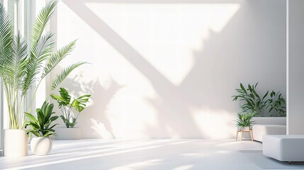Minimalist Office Space with Clean White Walls and Simple Design