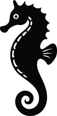 Seahorse Outline Vector: High-Quality Graphic for Nautical Designs
