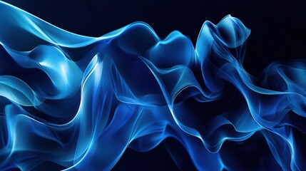 Fototapeta premium Abstract Blue Swirling Smoke Wave Design
