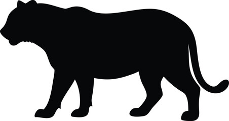 Tiger Silhouette Vector: Majestic Wildlife Illustration for Nature Designs
