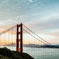 golden gate bridge at sunset, wallpaper Golden Gate Bridge at Sunset, San Francisco , CA