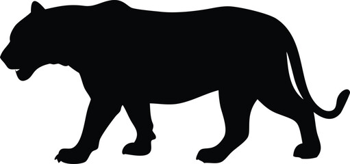 Tiger Outline Illustration: High-Quality Graphic for Wildlife Projects
