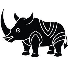 Rhinoceros Silhouette Vector: Majestic Wildlife Illustration for Creative Projects
