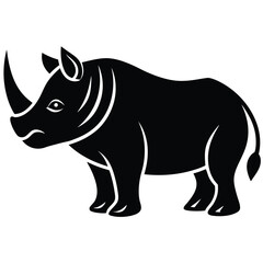 Obraz premium Rhino Outline Illustration: High-Quality Vector for Wildlife Designs 