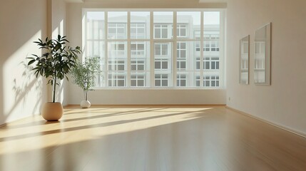 Minimalistic and Spacious Office Interior with Clean Lines and Light