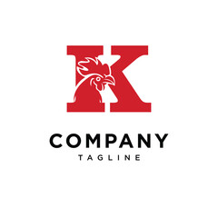 Letter K Rooster Logo Icon Vector