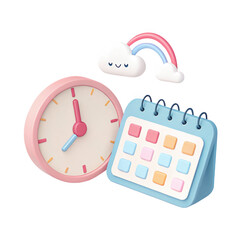 time management 3d cute icon