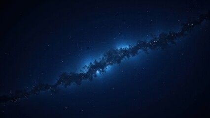 A mesmerizing zoomed-in perspective of the Milky Way stretches across a velvety dark blue expanse, dotted with tiny, twinkling stars illuminating its grand spiral structure
