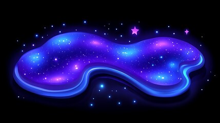 Glowing Nebula Island Cosmic Space Design