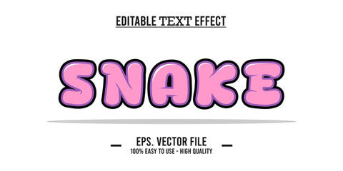 year of the snake, Chinese New Year, snake typography word art illustration, editable text effect, EPS vector file