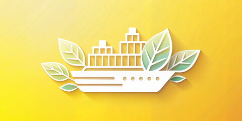 Naklejka premium Eco Shipping with Leaves for World Wildlife Day, Sustainable Trade Awareness, and Educational Graphics