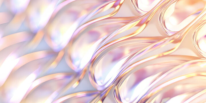 Iridescent abstract waves in pastel colors
