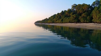 Tranquil Tropical Sunset Beach